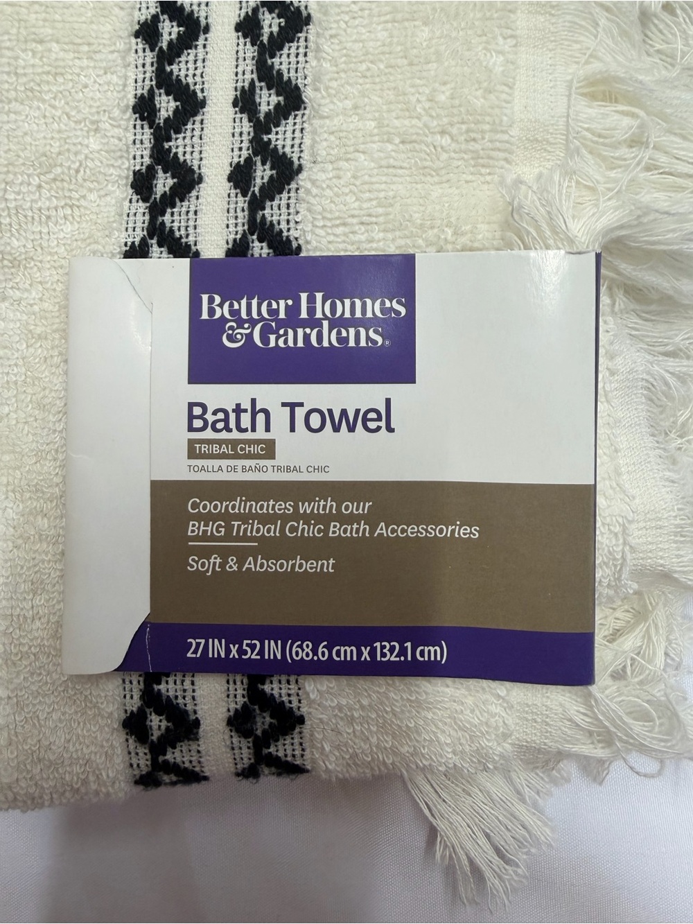 Better Homes And Gardens Striped Geometric Bath Towels - Picture 3 of 5